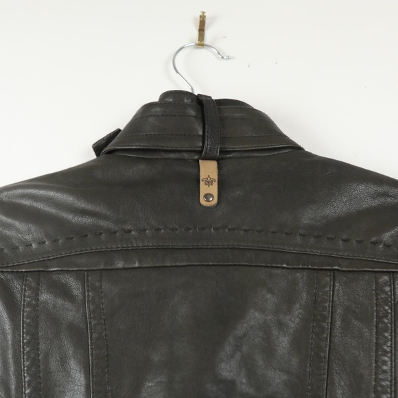 Artizia x Mackage Dark Olive Green Leather Jacket - Picture 4 of 5